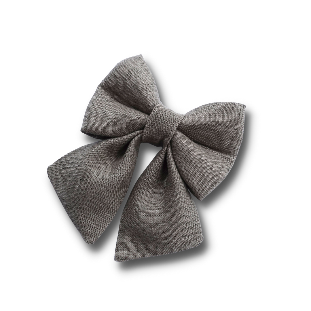 Khaki Green 100% Linen - Sailor Bow