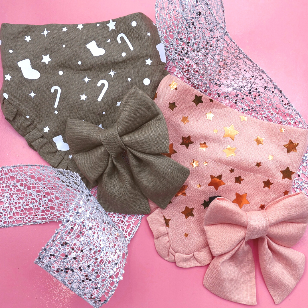 Pink Rose 100% Japanese Linen - Sailor Bow