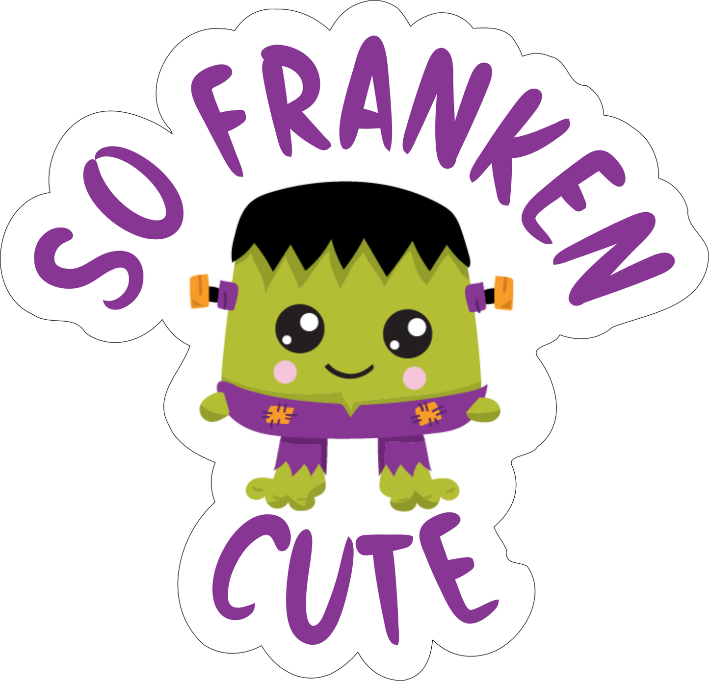 Vinyl Add On for bandanas - Green Frankenstein Cutie- XOXO Myko pet accessories