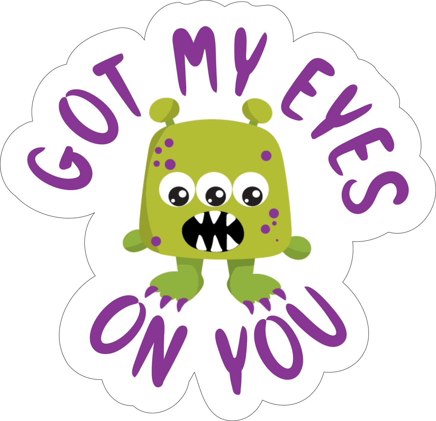 Vinyl Add On for bandanas - Green Monster Cutie- XOXO Myko pet accessories