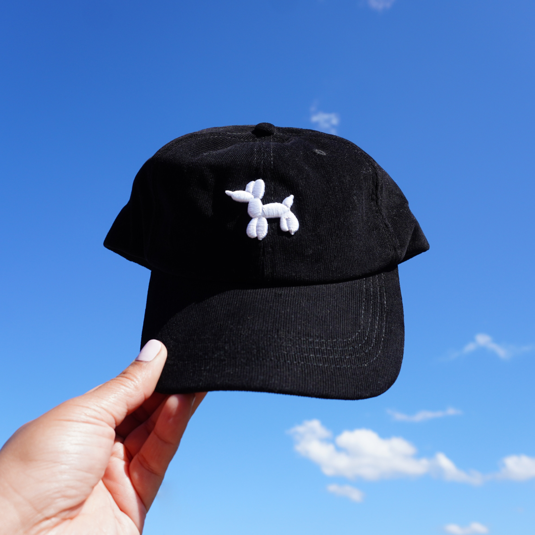 Balloon Dog Corduroy Cap - Black