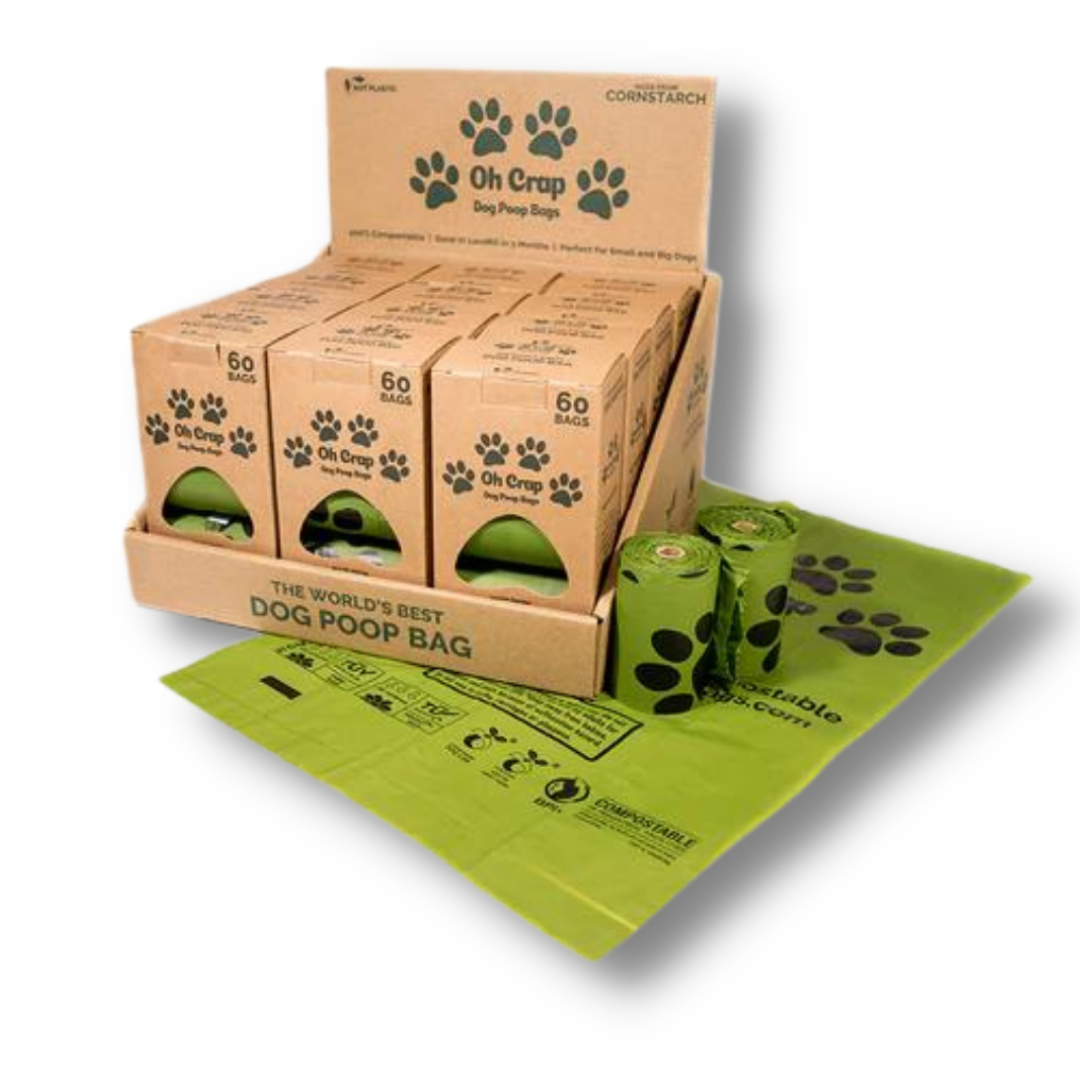 Oh Crap Compostable Dog Poop Bags - 60 bags