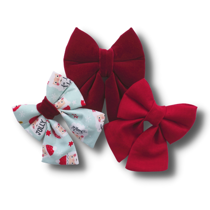 Ruby Red 100% Linen - Sailor Bow