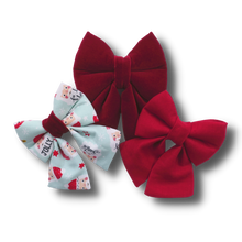 Load image into Gallery viewer, Ruby Red 100% Linen - Sailor Bow
