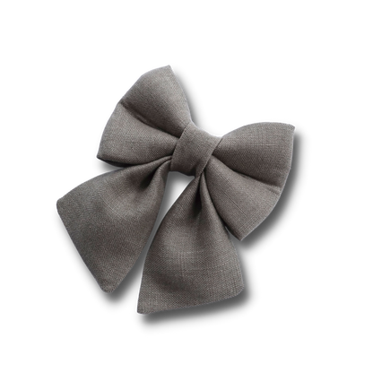 Khaki Green 100%  Linen - Sailor Bow