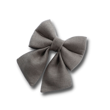 Load image into Gallery viewer, Khaki Green 100%  Linen - Sailor Bow
