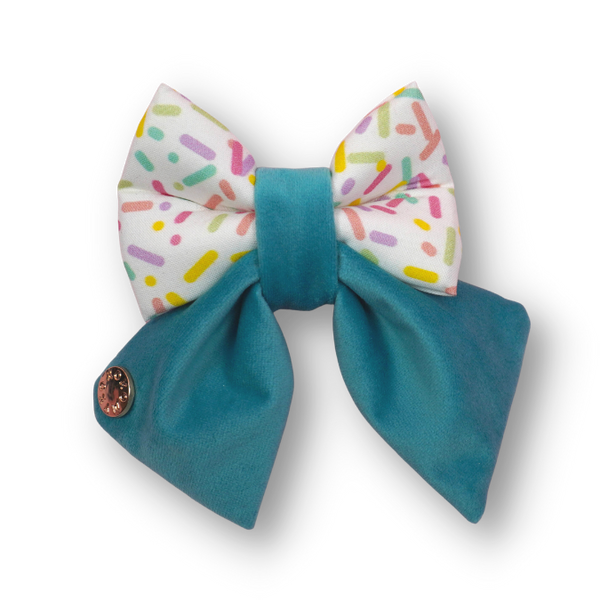 Donut Sprinkles - Turquoise - Sailor Bow