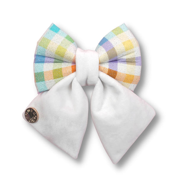 Rainbow Plaid - Sailor Bow