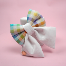 Load image into Gallery viewer, Rainbow Plaid - Sailor Bow
