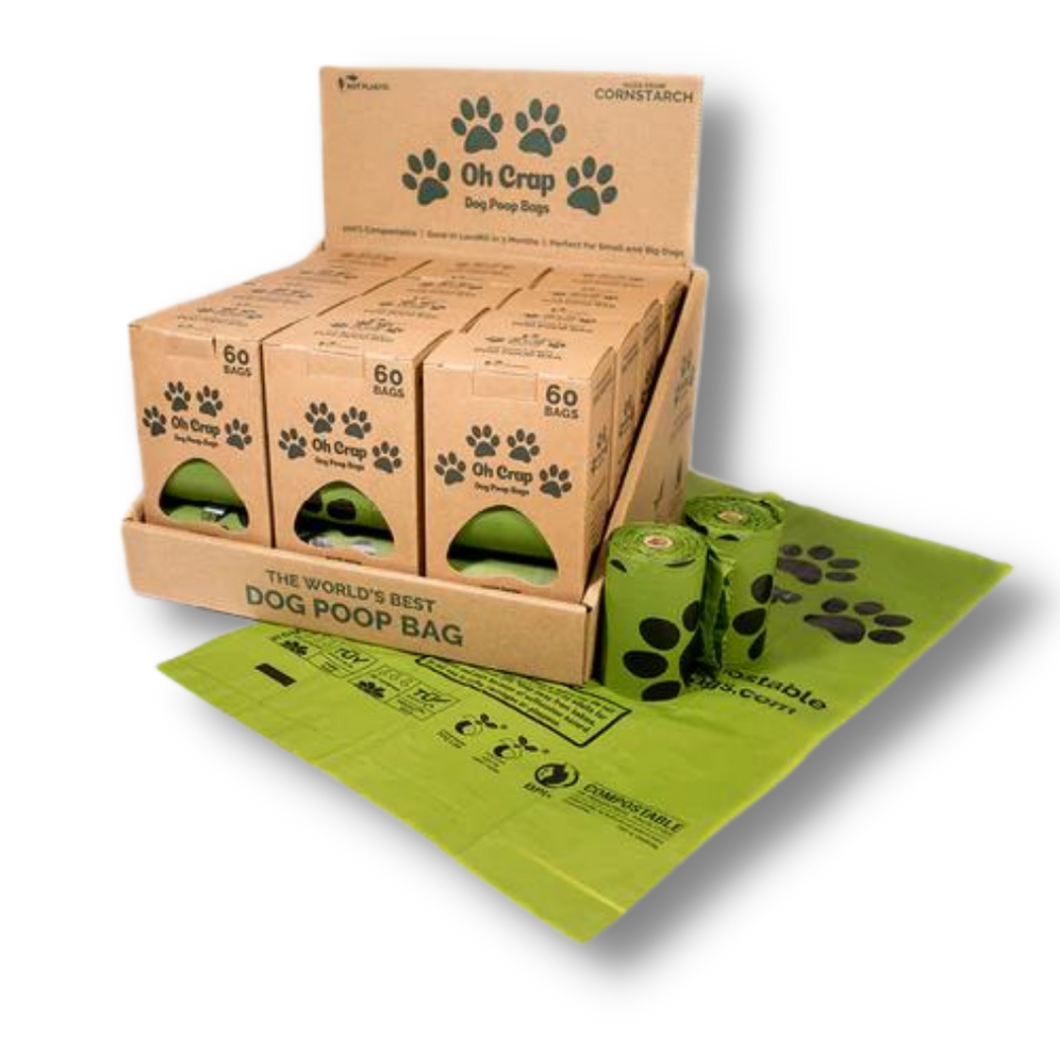 Oh Crap Compostable Dog Poop Bags -  60 bags